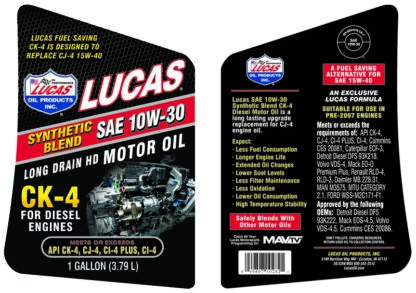 LUCAS SAE 15W-40 CK-4 TRUCK OIL/1X1/5 GALL PAIL - Image 8