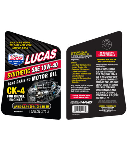 LUCAS SAE 15W-40 CK-4 TRUCK OIL/1X1/5 GALL PAIL - Image 6