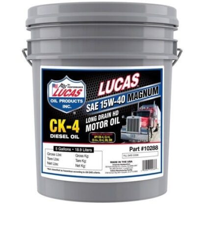 LUCAS SAE 15W-40 CK-4 TRUCK OIL/1X1/5 GALL PAIL