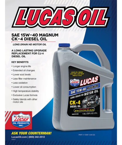 LUCAS SAE 15W-40 CK-4 TRUCK OIL/1X1/5 GALL PAIL - Image 4